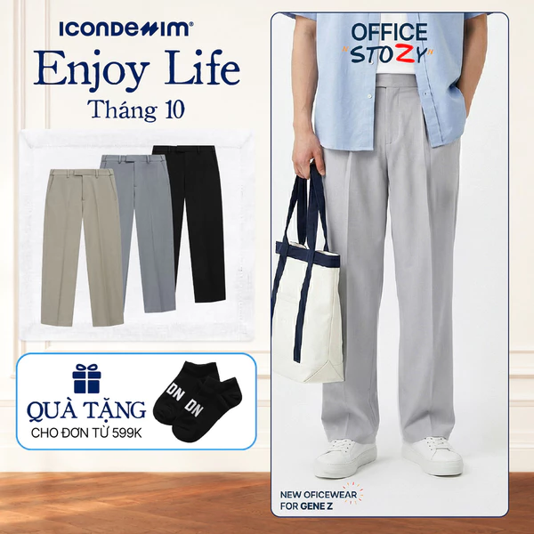 Quần Tây Nam ICONDENIM City Straight Form Straight QTID0076