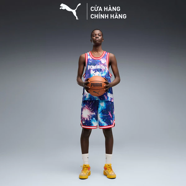 Quần Đùi Thể Thao PUMA Nam Pokemon Mewtwo Shorts Black-AOP Màu Đen