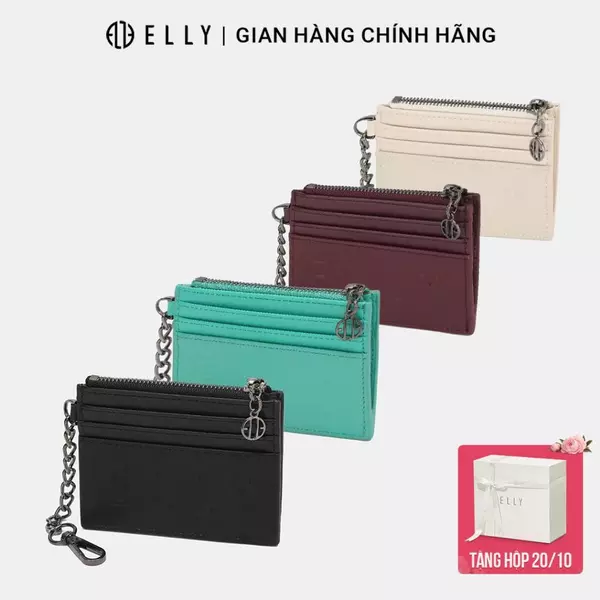 Ví nữ cao cấp da thật ELLY EV92 ví cầm tay đựng thẻ tiền chính hãng