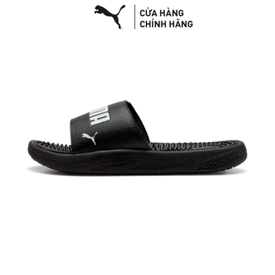 Dép Quai Ngang PUMA Nam Softride Slide Massage Black- White Màu Đen
