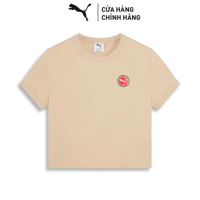 Áo Thun Baby Tee PUMA Nữ GAME ON Graphic SS Light Sand Màu Be