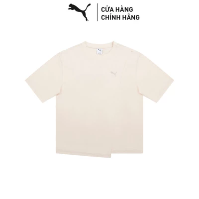 Áo Thun Thời Trang PUMA Unisex PREMIUM ESS Layered Boxy Tee Alpine Snow Màu Trắng