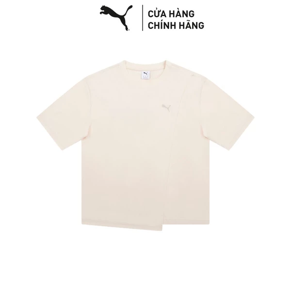 Áo Thun Thời Trang PUMA Unisex PREMIUM ESS Layered Boxy Tee Alpine Snow Màu Trắng