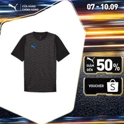 Áo Thun Thể Thao PUMA Nam Individual CUP Jersey Black-White-Ultra Blue Màu Đen
