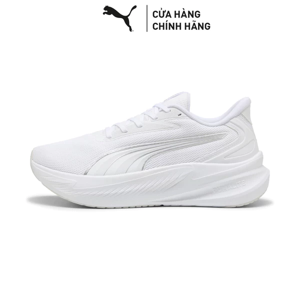 Giày Chạy Bộ PUMA Unisex MaxStride Lite White-Feather Gray-Silver Màu Trắng