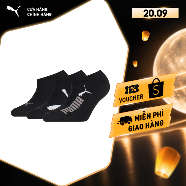 Bộ 3 Đôi Vớ Thể Thao PUMA Unisex U Sneaker 3P black Màu Đen