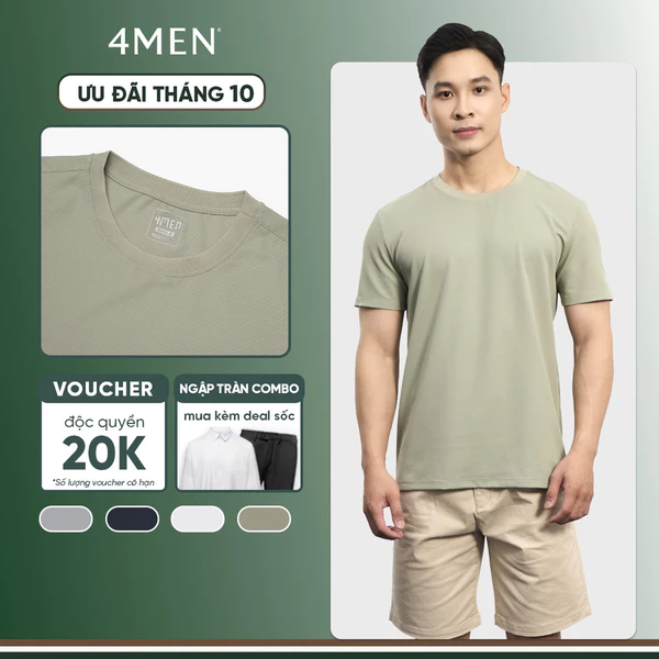 Áo Thun Cool-X In Logo Bông Tuyết Sau Cổ Form Regular AT189 Mềm Mại, Năng Động, Thoáng Mát
