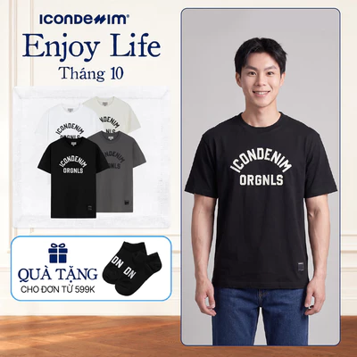 Áo Thun Nam ICONDENIM Họa Tiết Orgnls College Graphic Form Regular ATID0357