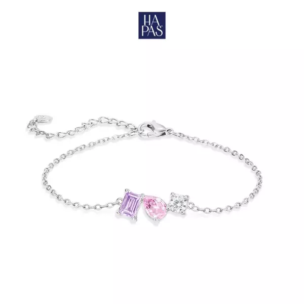 Lắc Tay Lacey Ray HAPAS Trang Sức Mạ Bạch Kim Đính Đá CZ - Quà Tặng Người Thương VT26076-SP