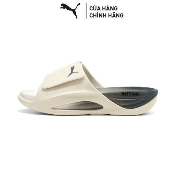 Dép Quai Ngang PUMA Unisex NITROcat Slide V Alpine Snow-Moody Gray-Feather Gray-Black Màu Trắng