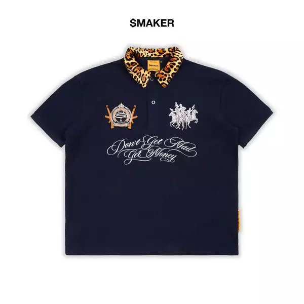 Áo thun polo form ngắn màu xanh dương đậm - POLO DON’T GET MAD IN NAVY