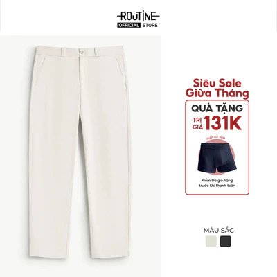 Quần Kaki Nam Cotton Trơn Form Slim Cropped - Routine 10F24PCA005