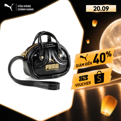 Túi Móc Khóa Thời Trang PUMA Unisex 1976 Grip Bag Keychain Black-Archive Gold Màu Đen