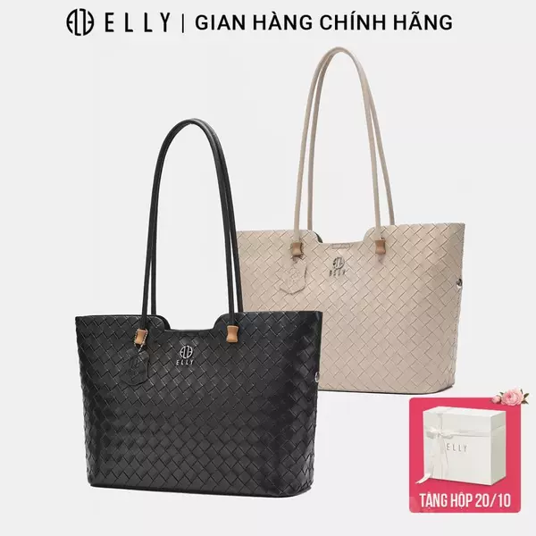 Túi xách nữ da thật ELLY ET197 túi xách tay đeo vai cao cấp chính hãng