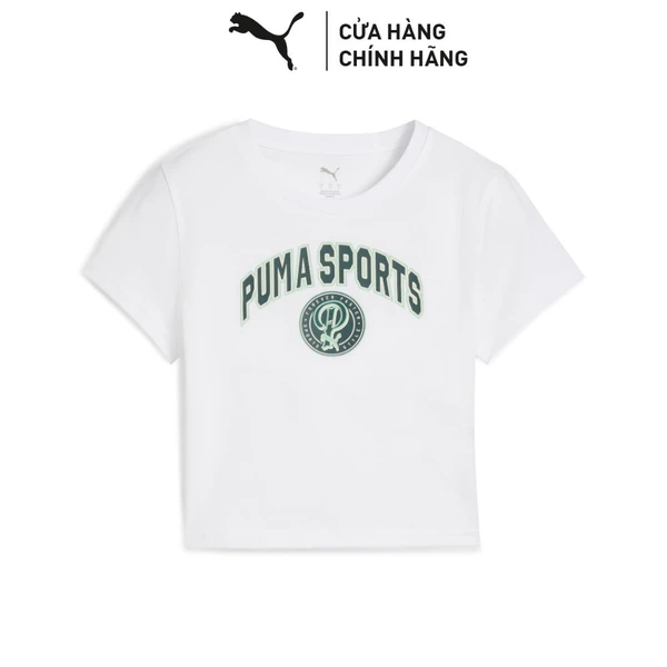 Áo Thun Tay Ngắn Thời Trang PUMA Nữ WARDROBE ESS Baby Tee White Màu Trắng