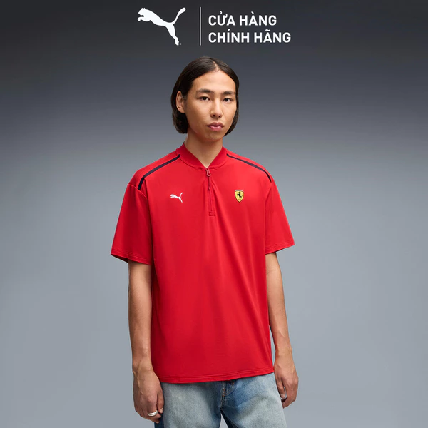 Áo Thun Thể Thao PUMA Nam Ferrari Premium CS Polo Rosso Corsa Màu Đỏ
