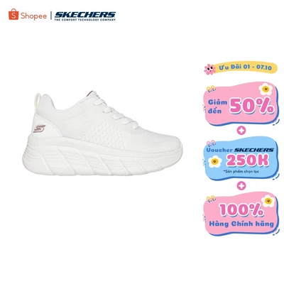 Giày Thể Thao Nữ Skechers BOBS Sport B Flex Hi Lateral Force Thường Ngày - 117389-WHT Air-Cooled Memory Foam