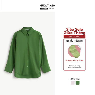 Áo Sơ Mi Nữ Tay Dài Vải Trơn Form Loose - Routine 10S25SHLW003
