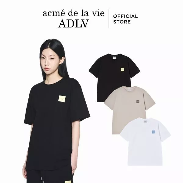 Áo Thun ADLV Box Basic Logo Dáng Standard Màu Đen/Be/Trắng - Hàng chính hãng
