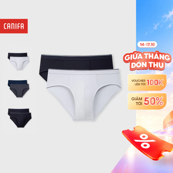 Combo 2 quần lót tam giác nam CANIFA chất liệu modal mát lạnh và thoáng khí 8US26A007