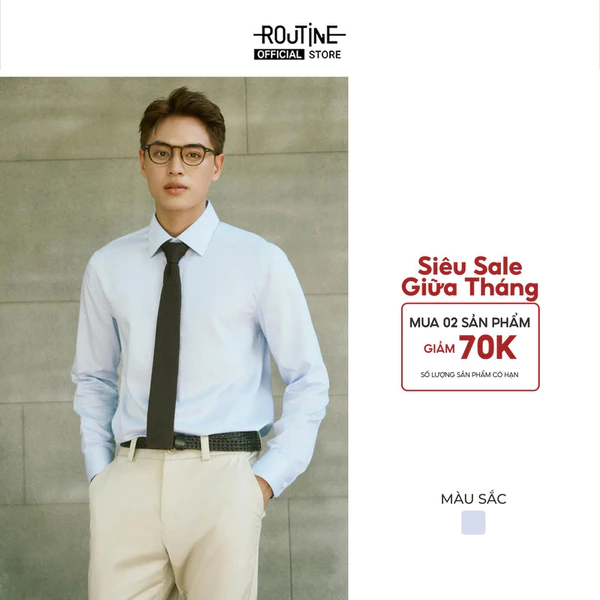 Áo Sơ Mi Tay Dài Nam Form Fitted - Routine 10F25SHL008