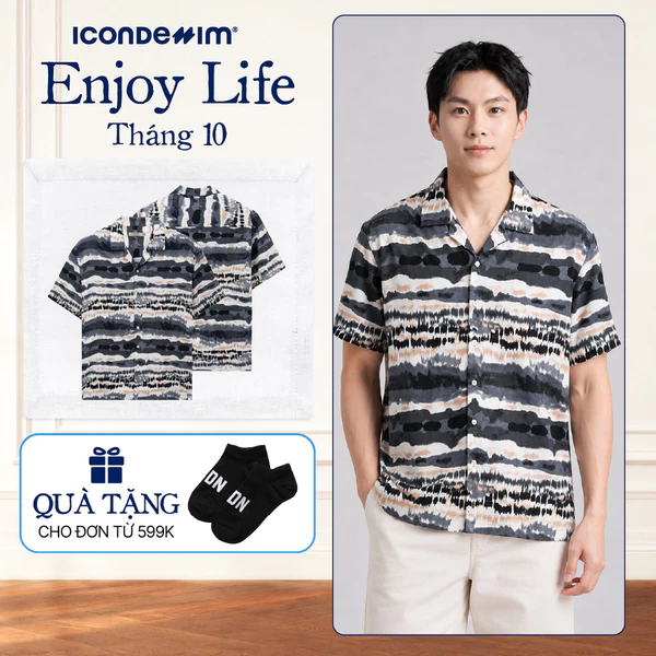 Áo Sơ Mi Nam ICONDENIM Tay Ngắn Sandstorm Form Relaxed SMID0393