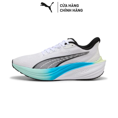 Giày Chạy Bộ PUMA Unisex Darter Pro White-Black-Mint Melt-Speed Blue Màu Trắng