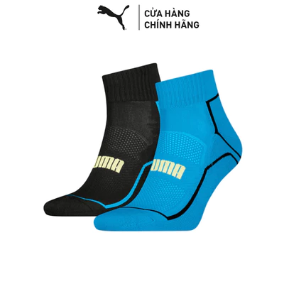Bộ 2 Đôi Vớ Thời Trang PUMA Unisex Various U Running Quarter H Ter blue / black Màu Xanh
