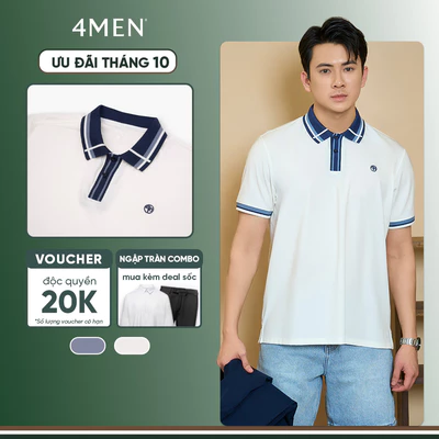 Áo Polo Rayon In Logo Tròn 4M Form Regular 4MEN PO160 vải mềm mịn, thoáng mát, thoải mái