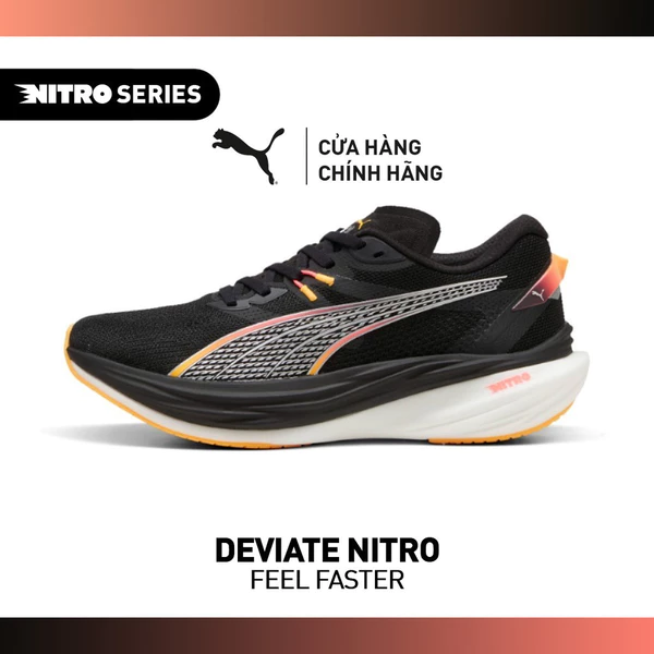Giày Chạy Bộ PUMA Nam Deviate NITRO Black-Sun Stream Màu Đen