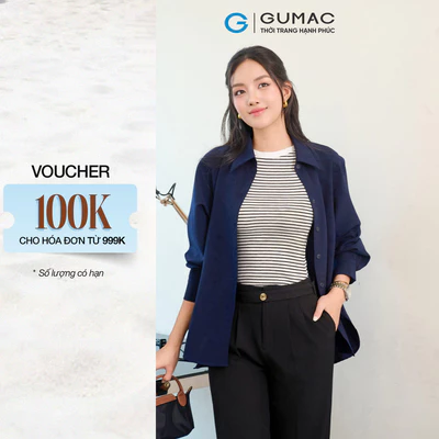 Áo Sơ Mi Nữ Tay Dài GUMAC Form Suông Vai Xệ Chất Kaki Thun Mềm Mát Công Sở AF07031