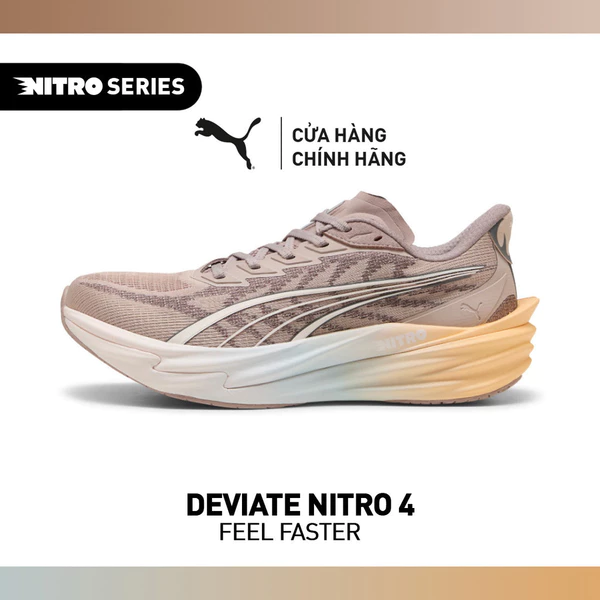 Giày Chạy Bộ PUMA Nam Deviate NITRO 4 RC Sandstone-Lucite Màu Be