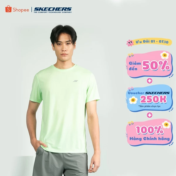 Áo Thun Tay Ngắn Nam Skechers Running Performance Short Sleeve Tee - SP325M356-04EZ