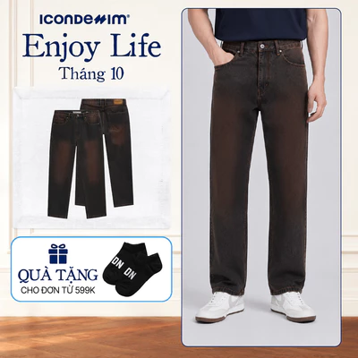 Quần Jeans Nam ICONDENIM Vintage Brown Form Straight QJID0281