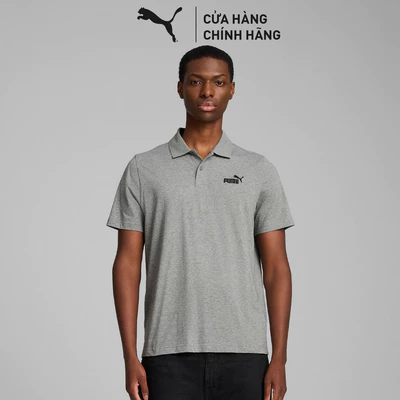 Áo Thun Polo Thời Trang PUMA Nam ESS No. 1 Logo Jersey Medium Gray Heather Màu Xám