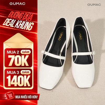 Giày Cao Gót Nữ GUMAC Gót Vuông 5cm Quai Khóa Thời Trang GF04057