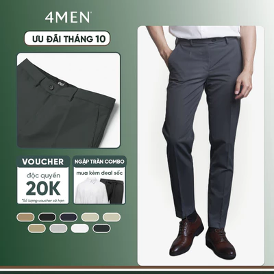 Quần Tây Nam Slimfit 4MEN QT050 ôm vừa vặn, tôn dáng, vải mềm mại, co giãn thoải mái, trẻ trung