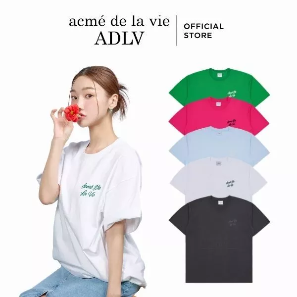 Áo thun ADLV SCRIPT LOGO dáng oversized nhiều màu - Hàng chính hãng