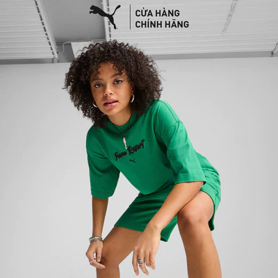 Áo Thun Thời Trang PUMA Unisex Premium ESS Graphic Archive Green Màu Xanh Lá