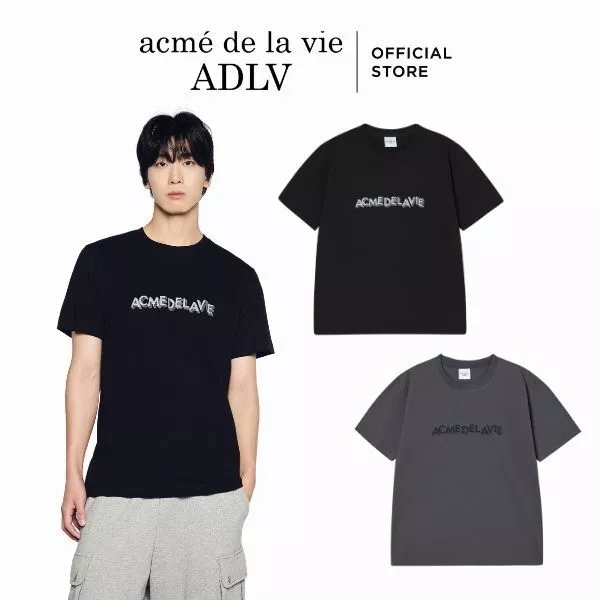 Áo Thun ADLV 3D Logo dáng standard màu đen/than chì - Hàng chính hãng