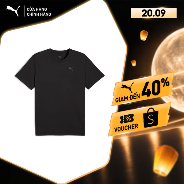 Áo Thun Thể Thao Chạy Bộ PUMA Nam GRAPHICS RUNNING FASTER TEE Black-Q3 & Q4 Màu Đen
