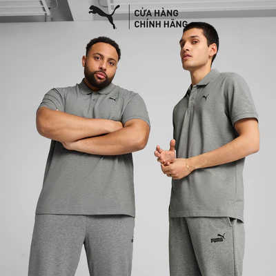 Áo Thun Thể Thao PUMA Nam ESS Pique Polo Medium Gray Heather Màu Xám