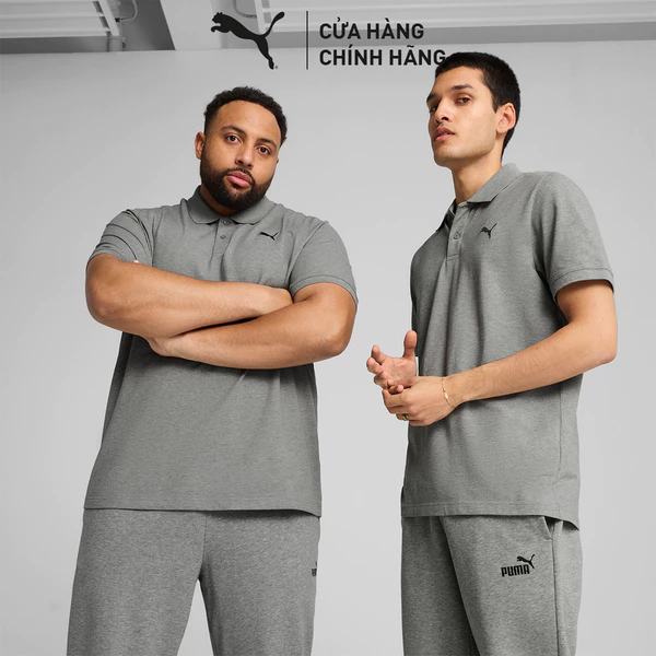 Áo Thun Thể Thao PUMA Nam ESS Pique Polo Medium Gray Heather Màu Xám