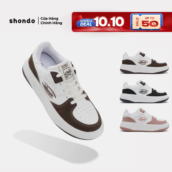 Giày Sneaker Nam Nữ Class 2 Thoải Mái, Nhẹ Êm Shondo Nhiều Màu