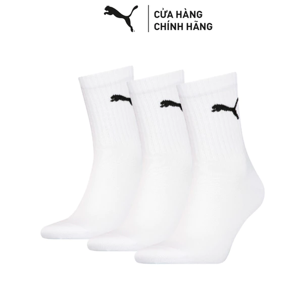 Bộ 3 Đôi Vớ Thể Thao PUMA Unisex Various U Short Sock 3P white Màu Trắng