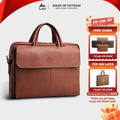 Cặp Công Sở Lata (Thời trang nam basic đựng laptop 13.3 inch - Cặp da CA21)