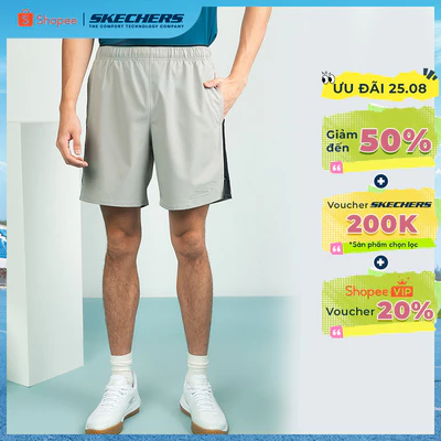 Quần Đùi Thể Thao Nam Skechers Walking Performance Shorts - SP325M368-01WT