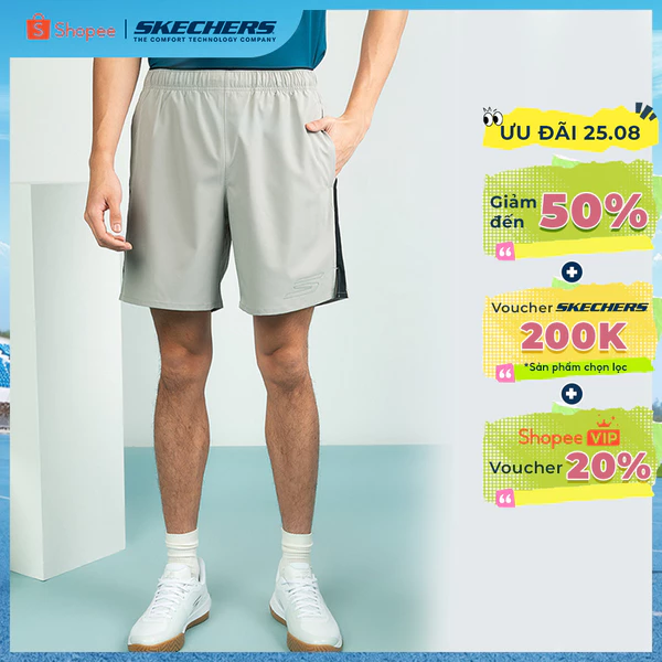 Quần Đùi Thể Thao Nam Skechers Walking Performance Shorts - SP325M368-01WT