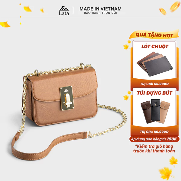 Túi Lata (Thời trang nữ dự tiệc phối khóa - Túi đeo chéo da HN112)