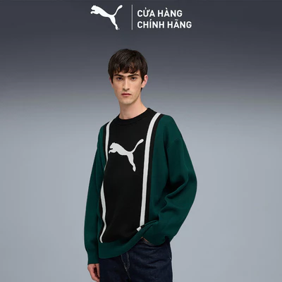 Áo Thun Thời Trang PUMA Unisex FUTURE ARCHIVE Sweater Green Terrain-Black Màu Xanh Lá